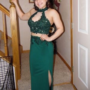 Jade green prom dress
